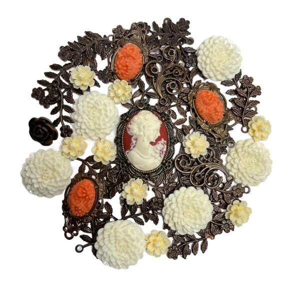 Finding Mix Vintaj Antique Brass Tone Jewelry Making Supplies Destash 75+ Pieces - Picture 2 of 9